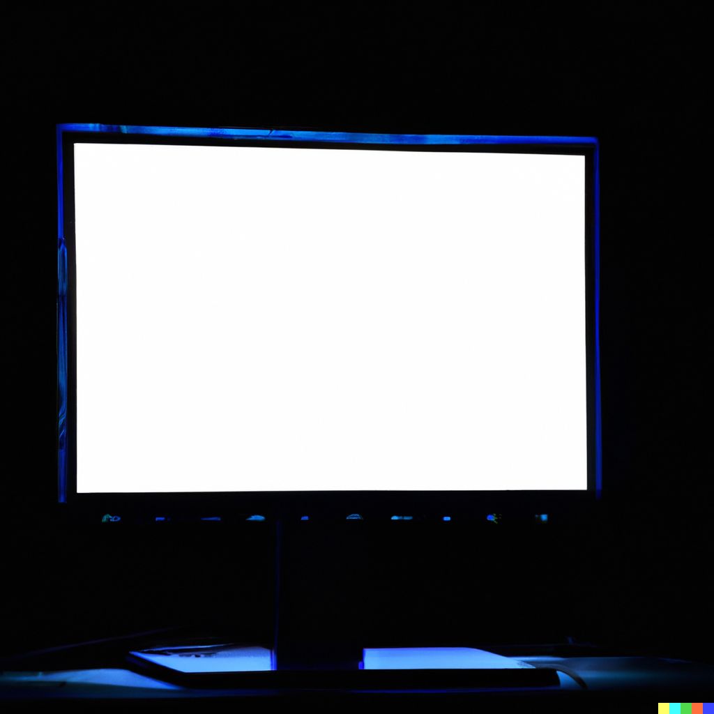 computer screen glowing in the dark